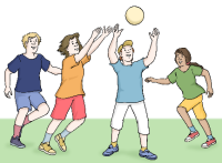 Jugendliche beim Ballspiel