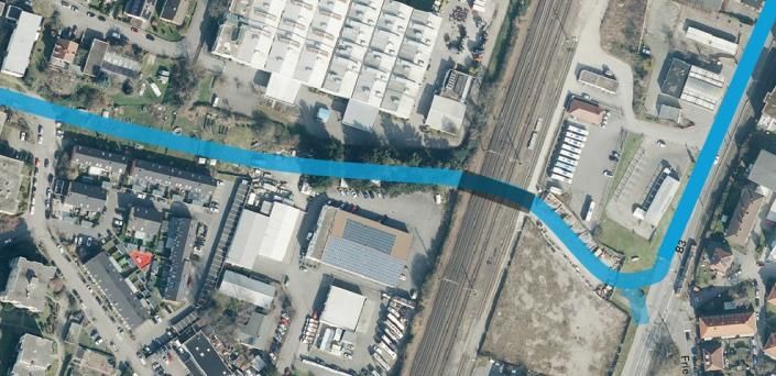 Hier könnte eine Unterführung für Radfahrer in Richtung Multring verlaufen