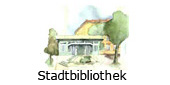 Aquarellzeichnung der Stadtbibliothek