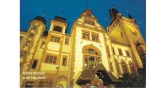 Postkarten mit Teil des beleuchteten Berckheimer Schlosses