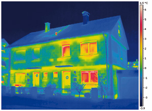 Thermografieaufnahme eines Hauses